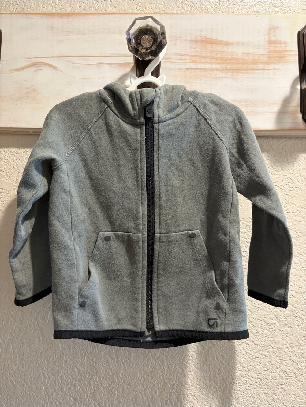 GAP Kids Light Gray Dinosaur Fleece Zip Hoodie